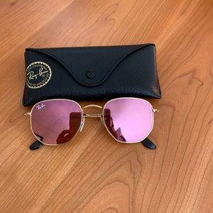 Ray-ban hexagonal pink lens